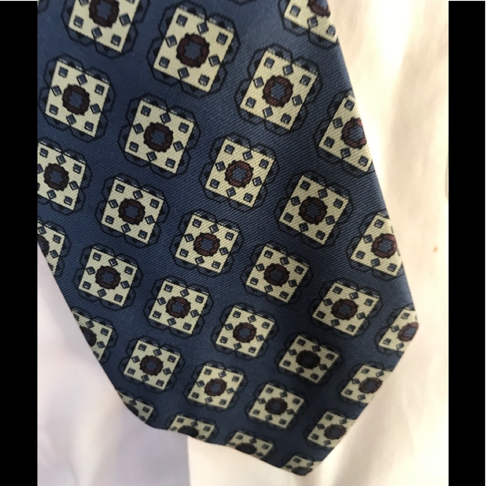Blue Silk Tie Made By Hand USA Polo Ralph Lauren
